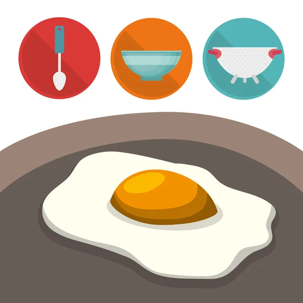 Accueil Icônes de cuisine design — Image vectorielle