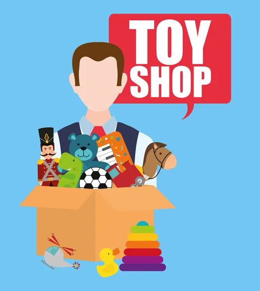 Speelgoed winkel ontwerp — Stockvector