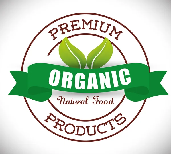 Organik doğal gıda etiket — Stok Vektör