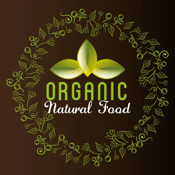 Organic natural food label — Stock Vector