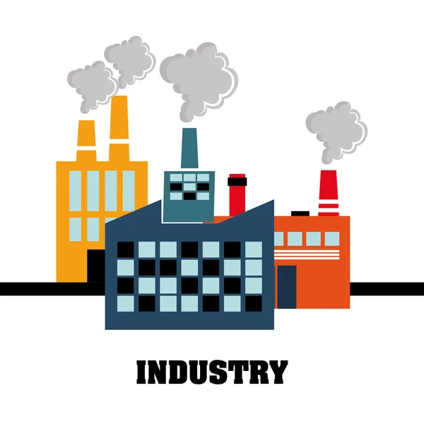 Fábrica, indústria e design de negócios —  Vetores de Stock