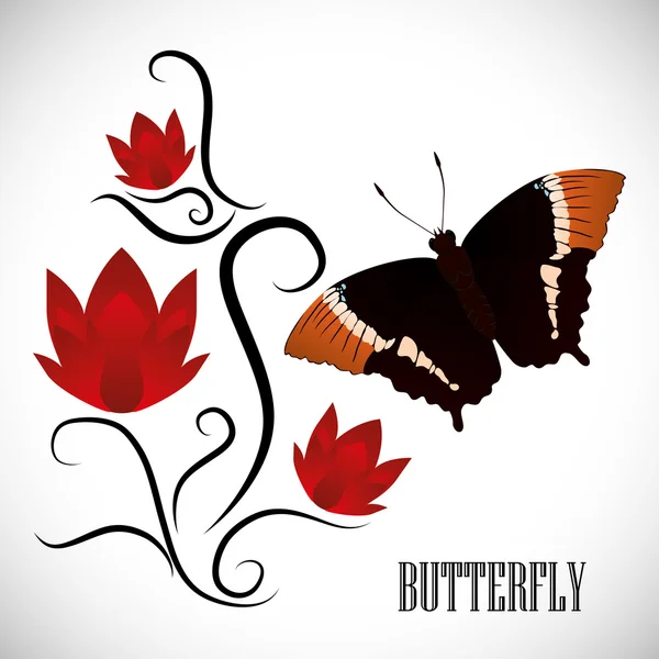 Diseño de mariposa — Vector de stock