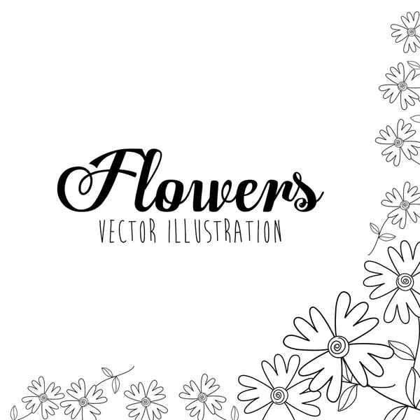 Μαύρο και άσπρο floral σχέδιο — Διανυσματικό Αρχείο