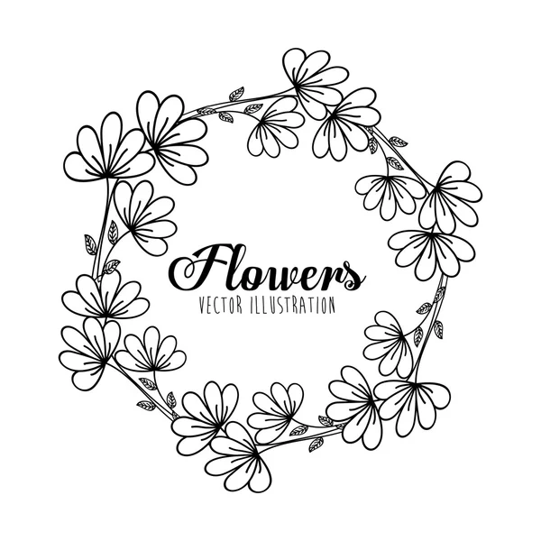 Schwarz-weißes florales Design — Stockvektor