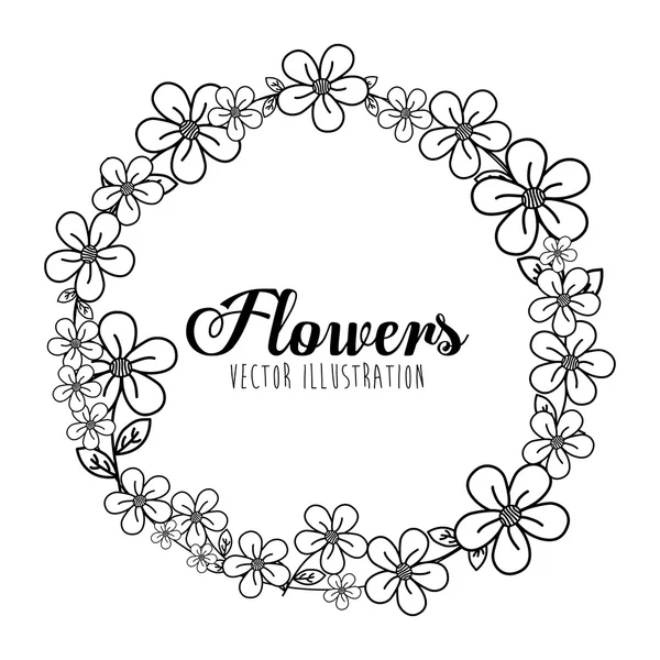 Schwarz-weißes florales Design — Stockvektor