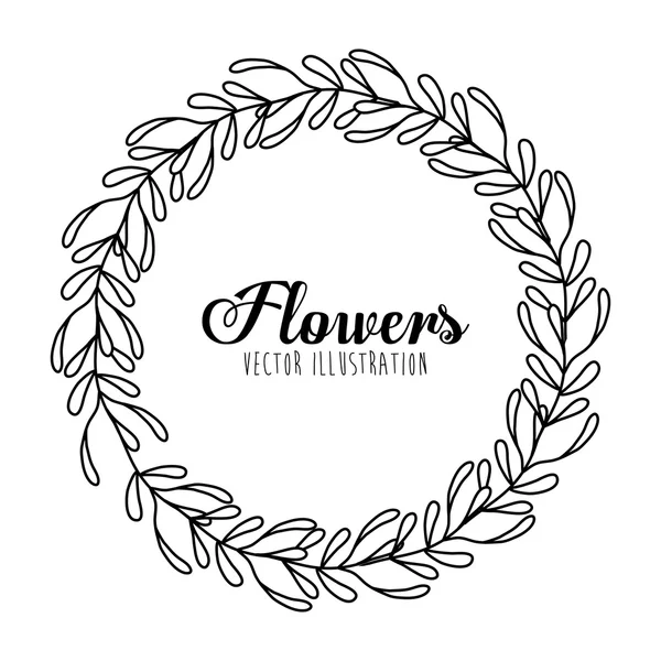 Siyah-beyaz çiçek tasarım — Stok Vektör
