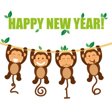 Mutlu yeni yıl renkli kart