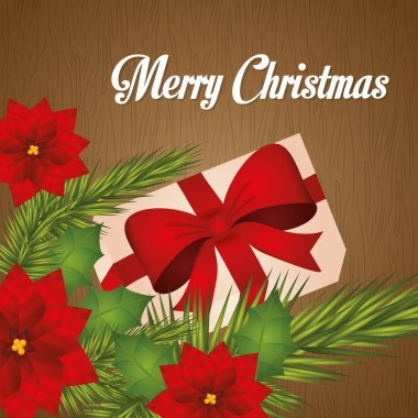 Neşeli Noel renkli kart grafik