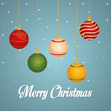 Neşeli Noel renkli kart grafik