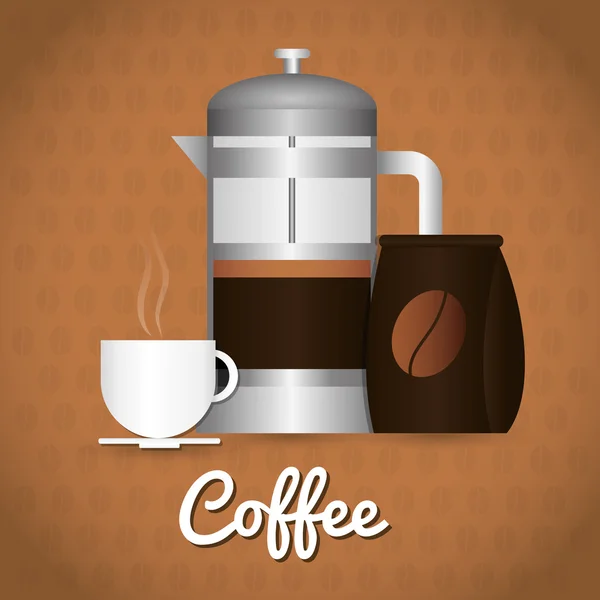 Koffie drinken winkel ontwerp. — Stockvector