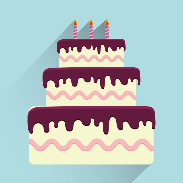 Birthday cake and desserts. — Stock Vector