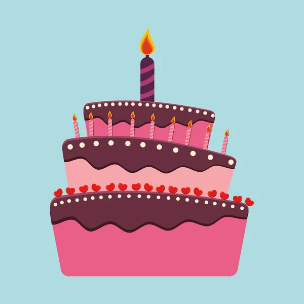 Birthday cake and desserts. — Stock Vector