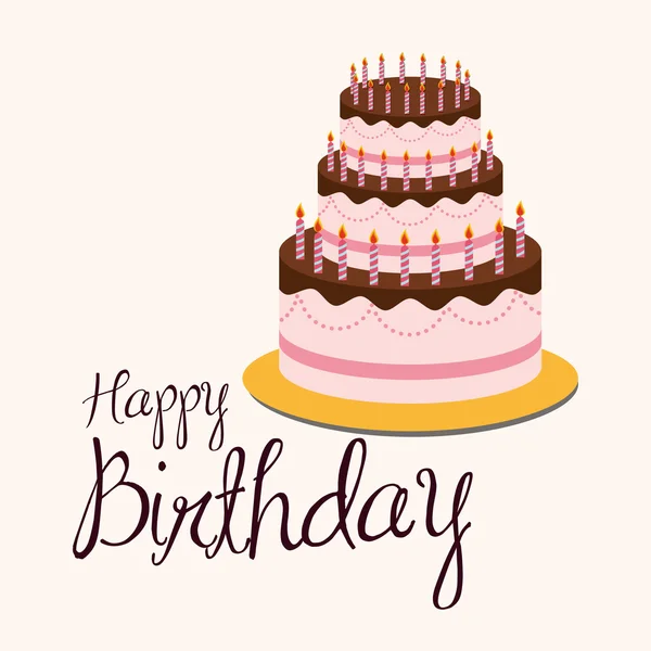 Birthday cake and desserts — Stock Vector