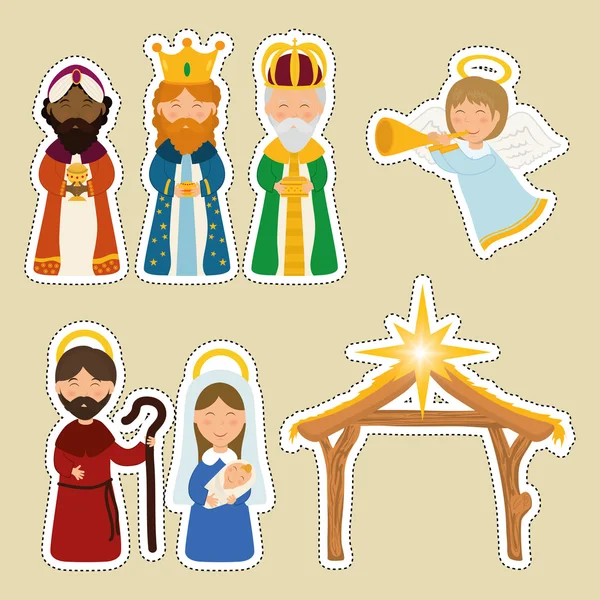 Navidad temporada dibujos animados diseño gráfico — Vector de stock