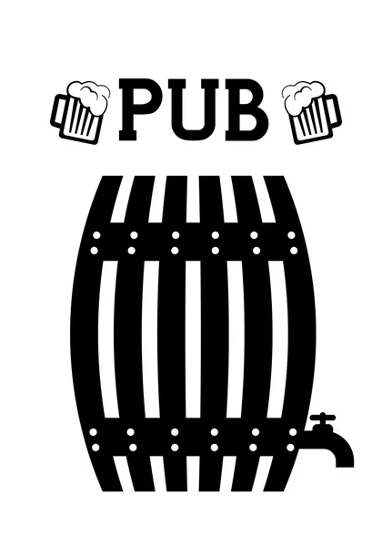 Pub beer and alcohol — Stock Vector