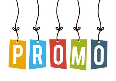 Alışveriş promo renkli etiket etiket