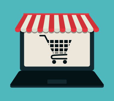 Alışveriş ve e-ticaret grafik tasarım ile kutsal kişilerin resmi
