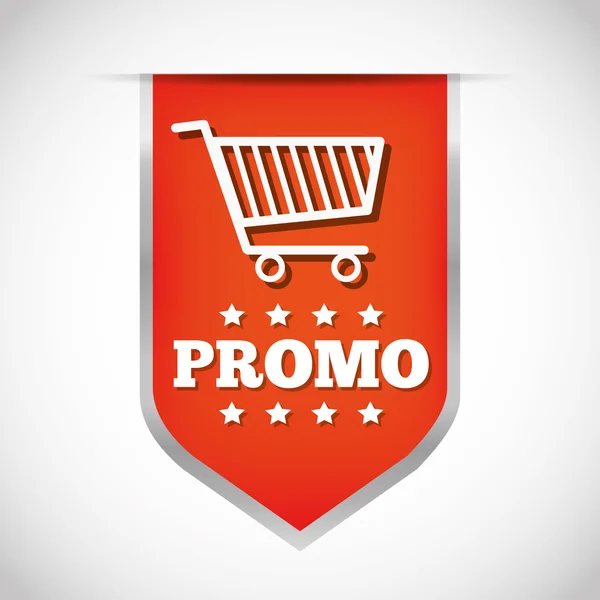 Promoción de compras etiqueta colorida — Vector de stock