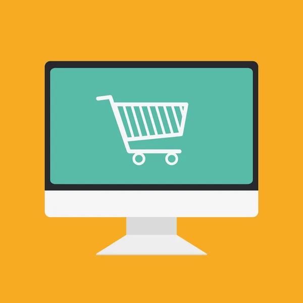 Zakupy i e-commerce projektowanie graficzne z ikony — Wektor stockowy