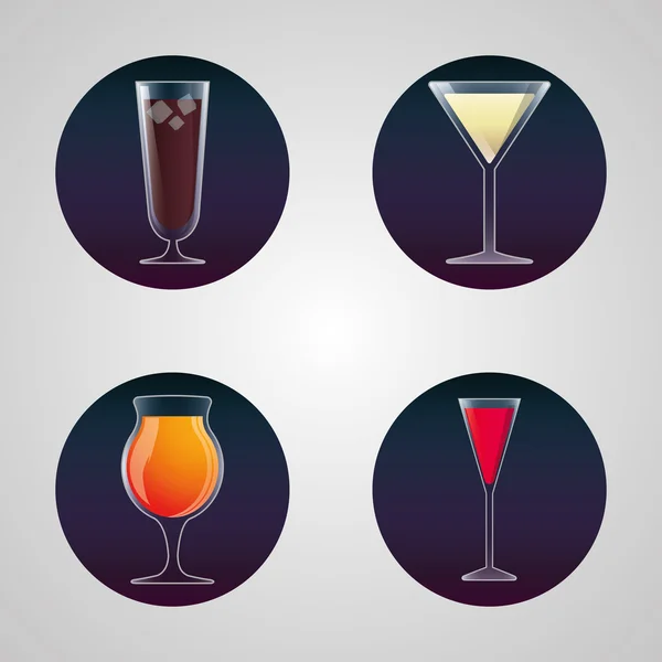 Cocktails cup glass design — Stock Vector