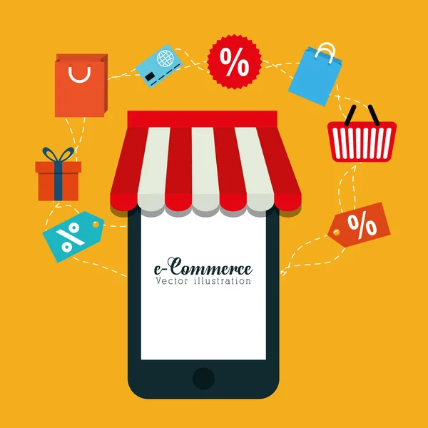 Zakupy i e-commerce projektowanie graficzne — Wektor stockowy