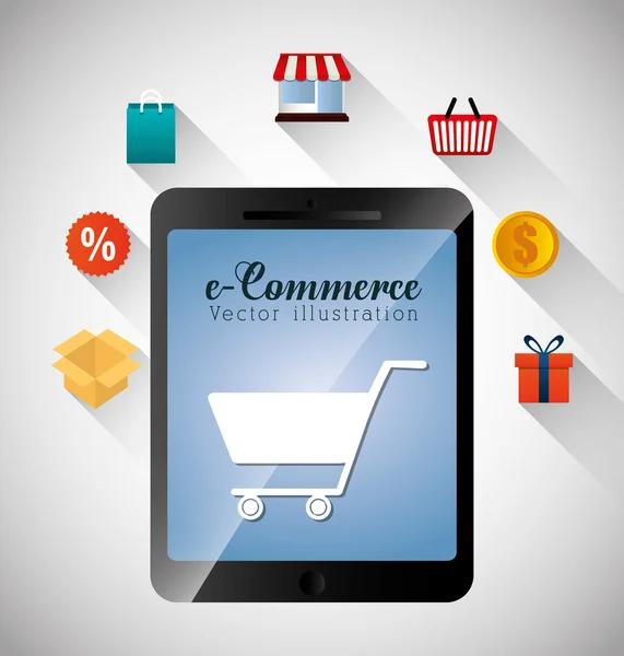 Nakupování a e-commerce grafický design — Stockový vektor