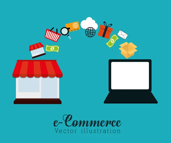 Zakupy i e-commerce projektowanie graficzne — Wektor stockowy