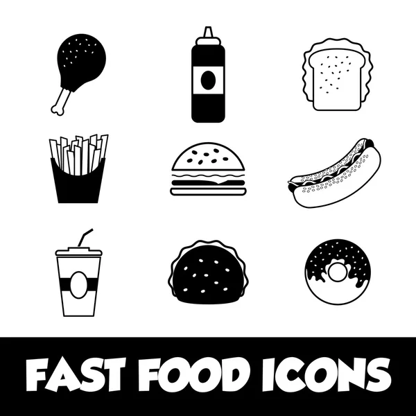 Design der Fast-Food-Ikone — Stockvektor