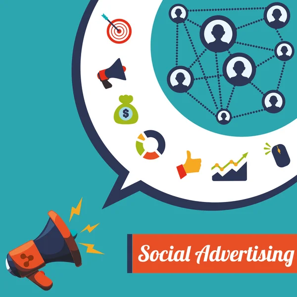 社会广告和数字营销设计 — 图库矢量图片