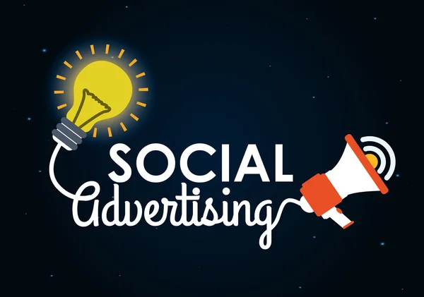 ソーシャル広告とデジタル マーケティング デザイン — ストックベクタ