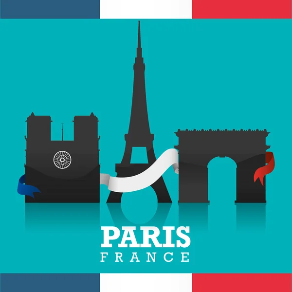 Diseño de monumentos de París — Vector de stock