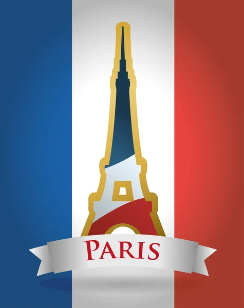 Paris Látnivalók design — Stock Vector