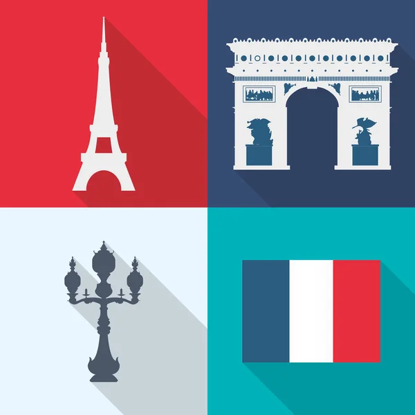 Diseño de monumentos de París — Vector de stock