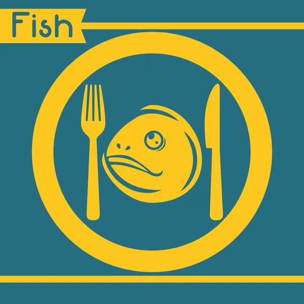 Figura de pescado diseño — Vector de stock