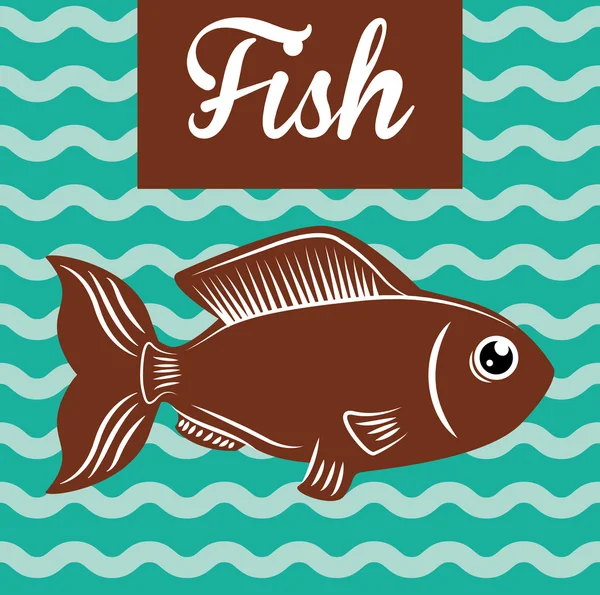 Figura de pescado diseño — Vector de stock