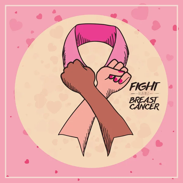 Diseño del cáncer de mama — Vector de stock