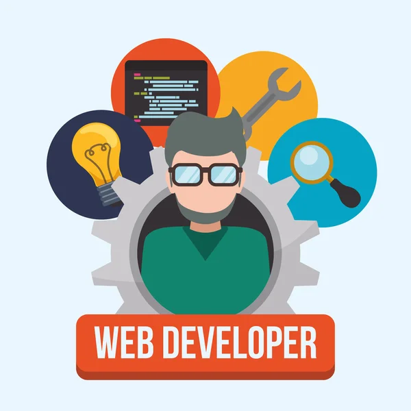 Web developer design — Stock Vector