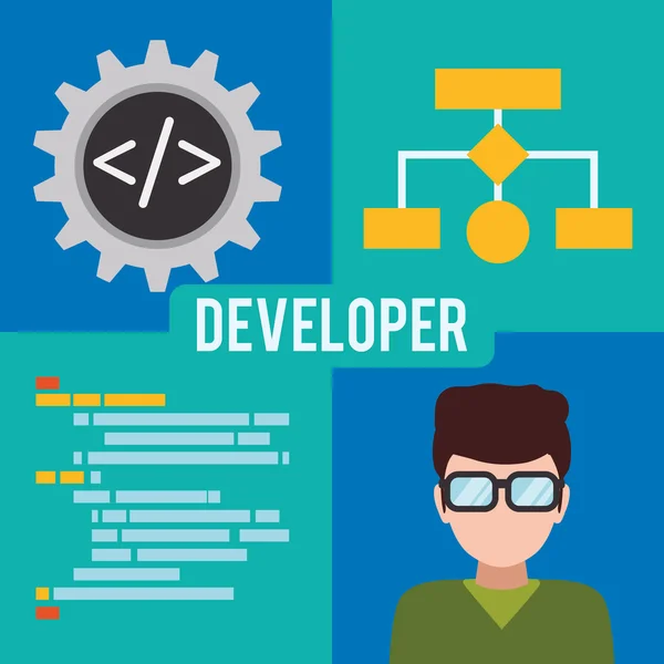 Web developer design — Stock Vector