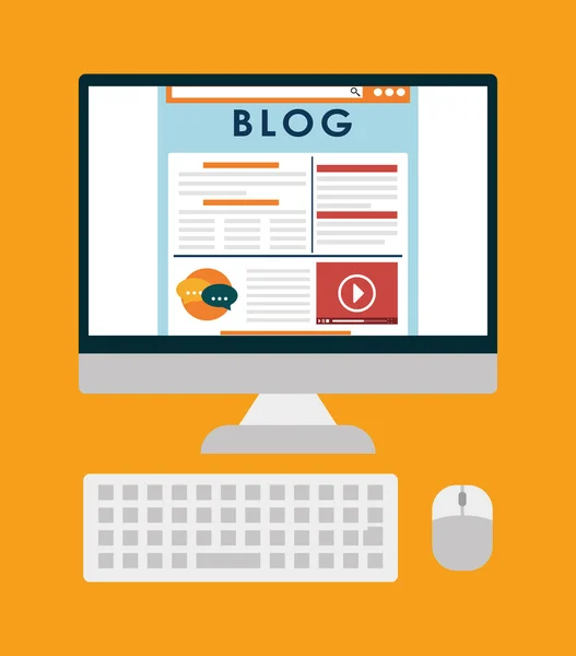 블로그, 블로깅 및 blogglers 테마 — 스톡 벡터