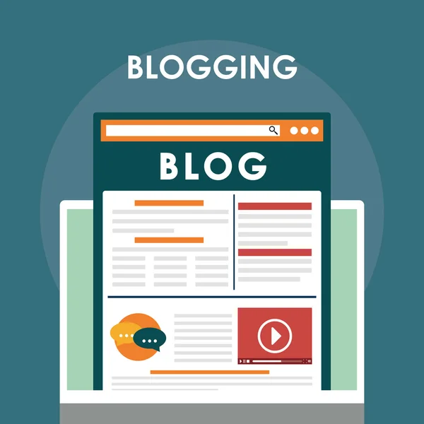 Blog, blogowanie i blogglers tematu — Wektor stockowy