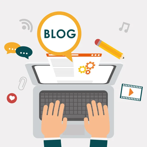 Θέμα blog, blogging και blogglers — Διανυσματικό Αρχείο