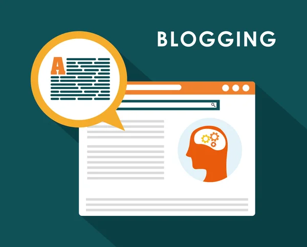 Blog, bloglama ve blogglers Tema — Stok Vektör