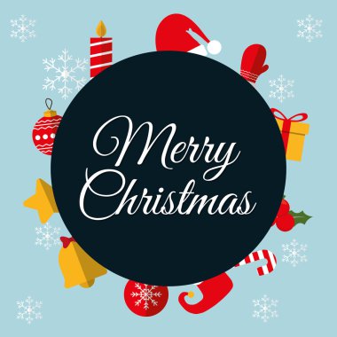 Neşeli Noel renkli kart 