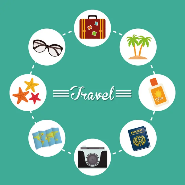 Summer, vacations and trave — Stock Vector