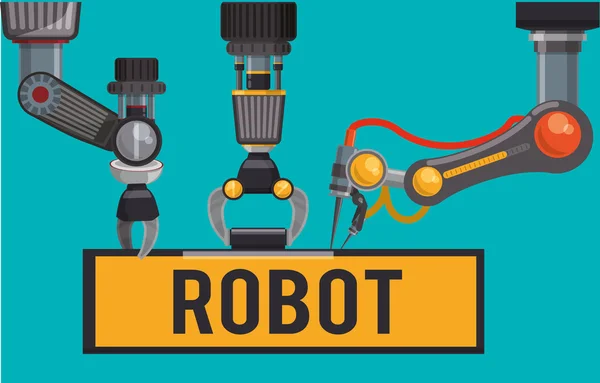 Diseño de robots y tecnología — Vector de stock