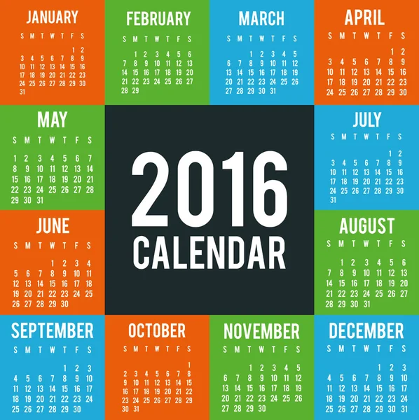 Calendario de año nuevo — Archivo Imágenes Vectoriales
