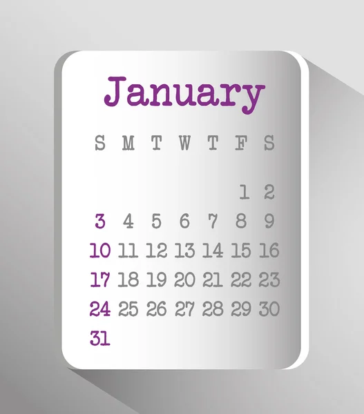 Nowy rok kalendarza harmonogramu — Wektor stockowy