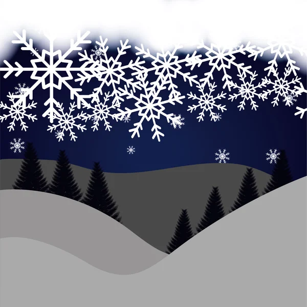 Winte tiempo y nieve — Vector de stock