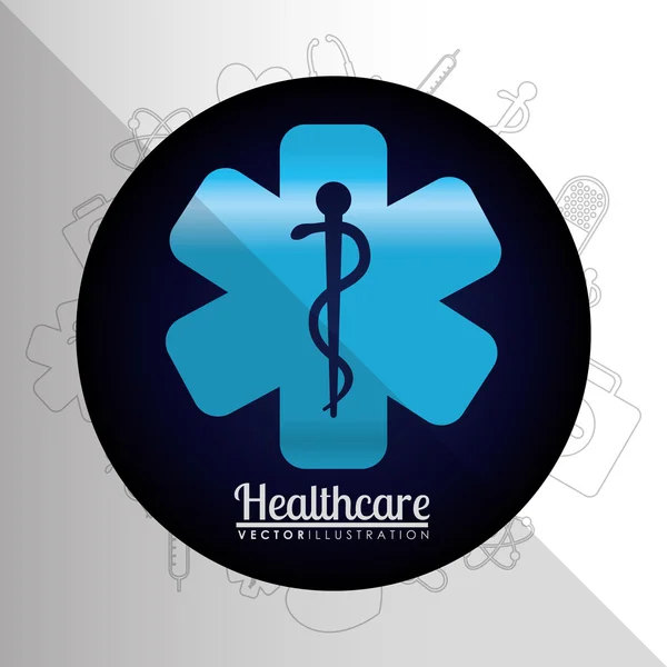 Medische gezondheidszorg ronde pictogram — Stockvector