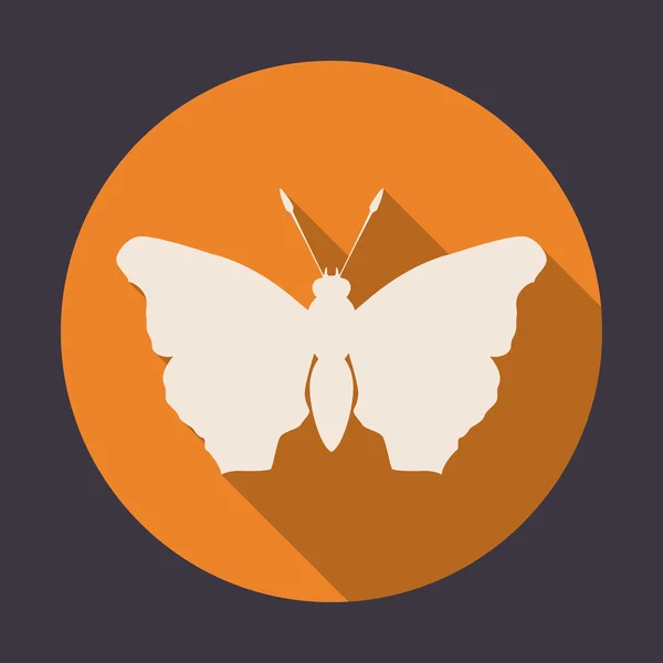 Símbolo de mariposa en el icono redondo — Vector de stock